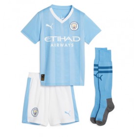 Manchester City Erling Haaland #9 Domaci Dres za djecu 2023-24 Kratak Rukav (+ Kratke hlače)